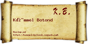 Kümmel Botond névjegykártya